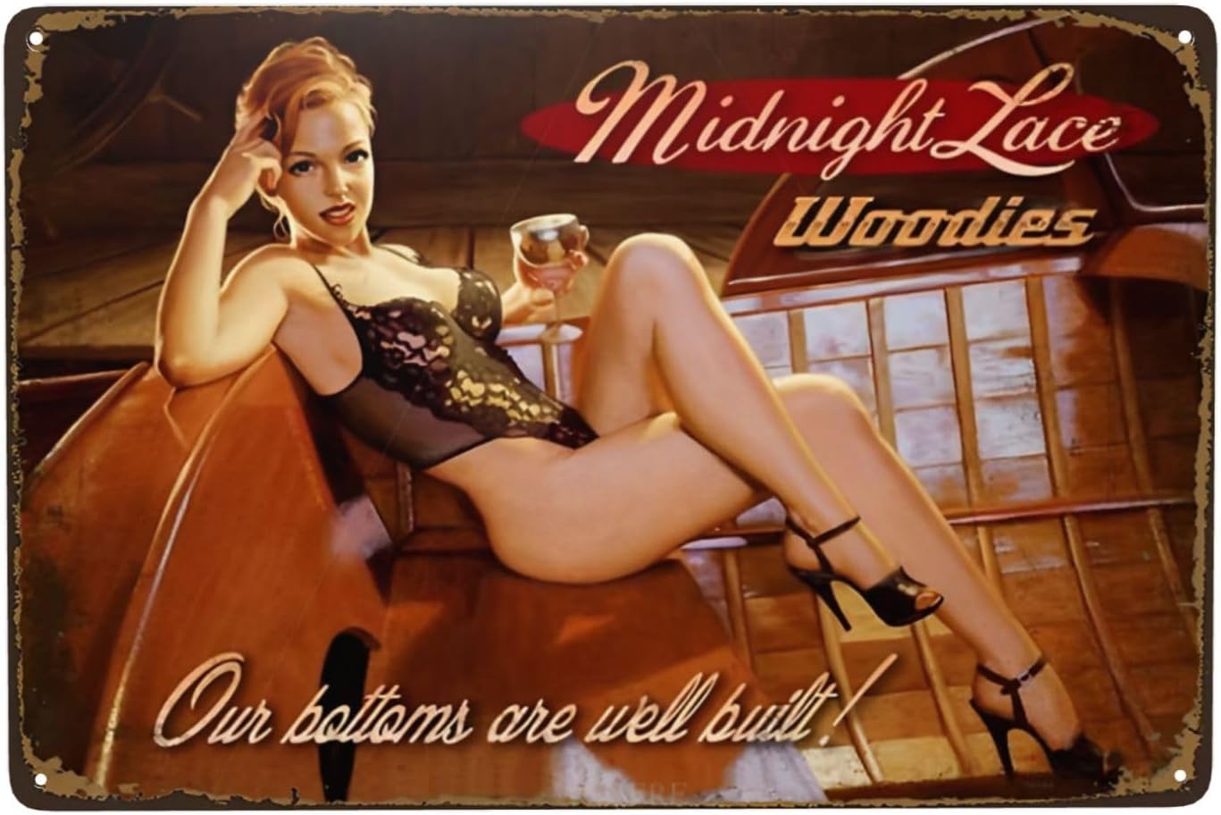Women Accessories Poster - Midnight Lace Woodies Pin up Girl