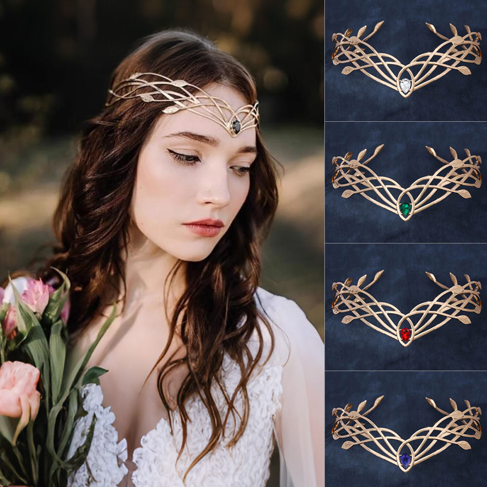 Women Knight Accessories - Luxury Tiaras Headbands for Women Leaf