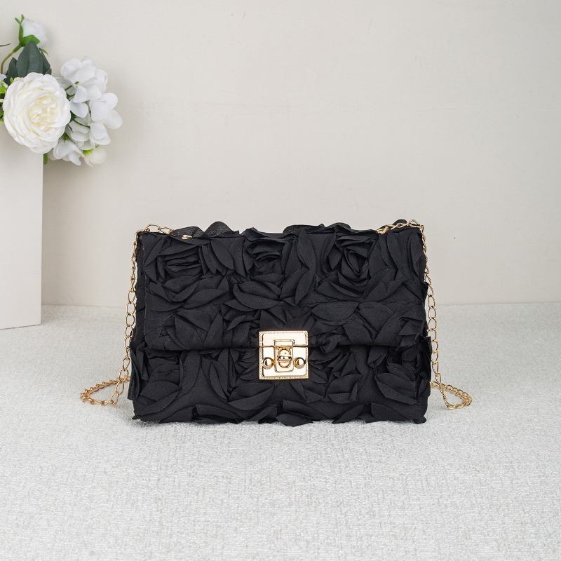 3D Rose Floral Satin Evening B - Wallet Chain Bag recension och pris