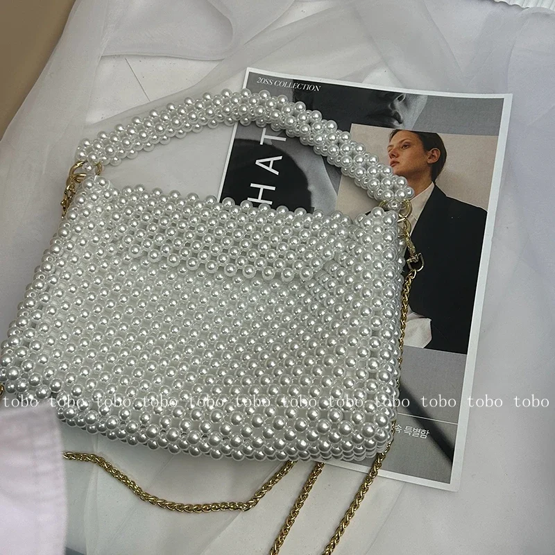 Ins Superlatives Pearl Bead Wa - Wallet Chain Bag recension och pris